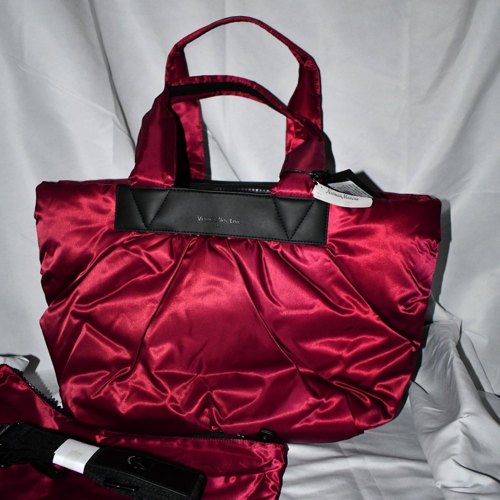 VeeCollective Caba MEDIUM Nylon Tote Bag in Oxblood #1213-202-377 NWT
